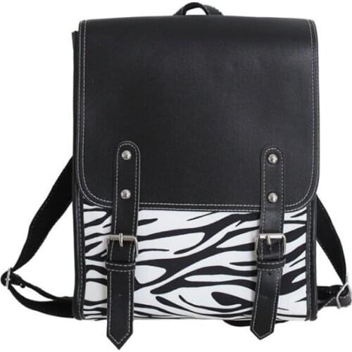 Women Leather Cute Zebra Backpack Female White Back Pack Black Backpacks Teen Girls Travel Fashion Bagpack PU Leather Rucksack