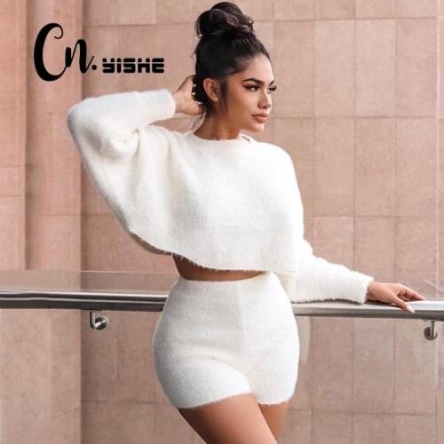 CNYISHE 2020 Women Tracksuits Suits Sets Fashion Solid Regular Long Sleeve Sexy Women Costume 2-pieces (sweatshirts+Shorts) Suit