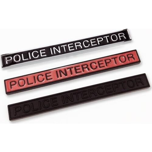 1PC Police Interceptor Letters Car Sticker For Tailgate Front Or Fender Body 3D Badge Emblem Decal Auto Accessories
