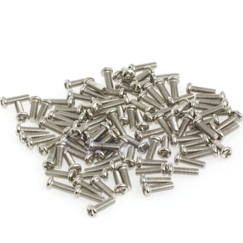 100pcs M3 x 10mm Metric Round Pan Head Machine Screws Stainless Steel