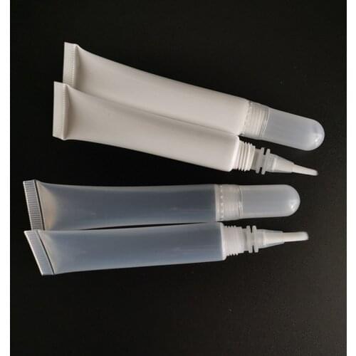 100pcs new plastic cosmetic tubes,10ml 15ml empty PE Squeeze tube for lip gloss makeup cosmetics tube packaging