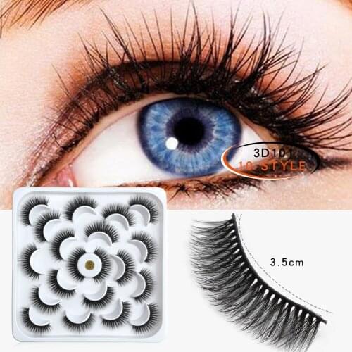 12 Pairs 3D Mink Lashes Professional Handmade Fake Eyelashes Natural Reusable Thick Fluffy False Eyelashes Faux Mink Eyelashes