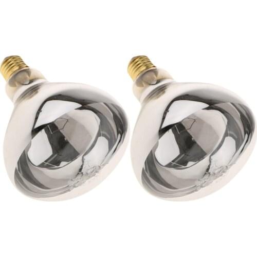 2Pcs Reptile Poultry Cattle Breeding Heat Lamp Bulb Infrared Heater Breeding