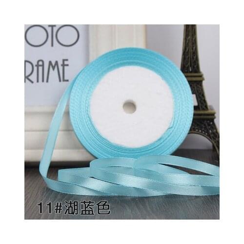 22meter/lot 1/4"(6mm) (25 yards/roll) Light Blue Single Face Satin Ribbon Gift Wrapping Christmas ribbons Sewing Fabric Hand DIY