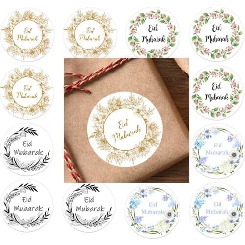 24/48pcs EID al-fitr Mubarak Paper Sticker Islamic Muslim Festival Lable Seal Ramadan Mubarak Decoration Favor Gifts Labels HAJJ