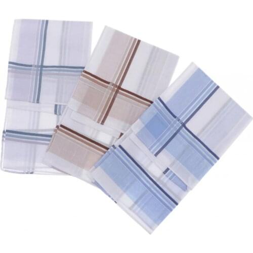 3pcs Handkerchiefs Retro Style Plaids Square Washable Comfortable