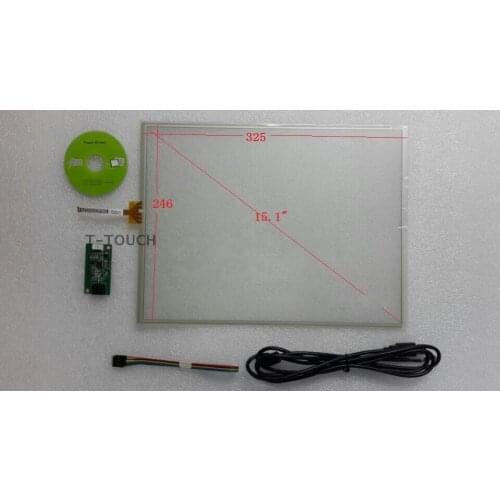 325*246 MM New 1.0 MM spacing 6 wire 15 inch resistance touch screen 861150002FA120440094 With USB drive card kit