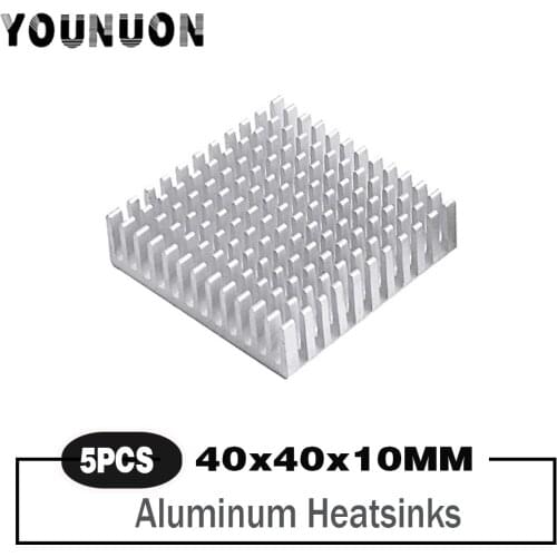 5Pcs YOUNUON 40mm Silver heatsink 40 x 40 x 10mm 11mm Aluminum CPU CPU Card Cooling Cooler Heat Sink Heatsink