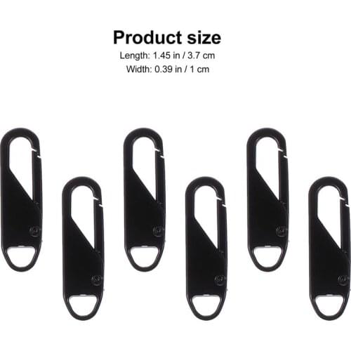 6pcs Detachable Zipper Pullers Replacement Backpack Clothing Handbags Zipper Tab Repair Kits DIY Sewing Accessories