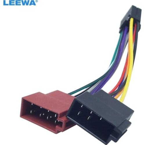 LEEWA Car Stereo Radio 16-Pin PI100 ISO Wiring Harness Adapter For Pioneer 2003-on Audio 2-Head Speaker Wire Connector Cable