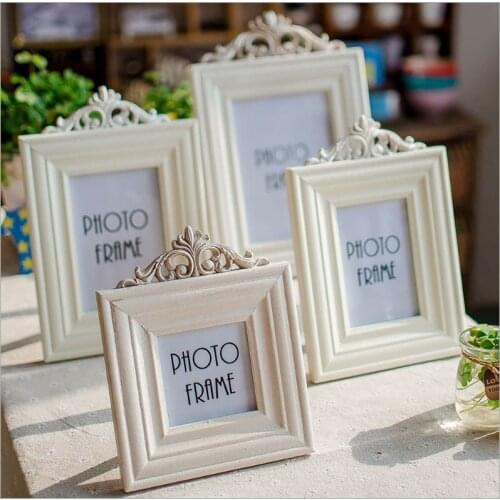 White Creative Wood Luxurious Picture Photo Frames Set Desktop Home Decor Wedding Gift 3 5 6 7 Inch