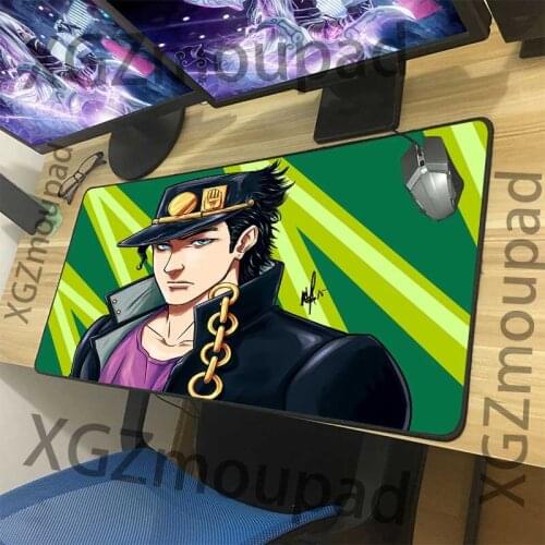 XGZ Customized Large Mouse Pad Lock Edge Youth Anime JoJos Bizarre Adventure Office Computer Desk Mat Rubber Stripe Non-slip