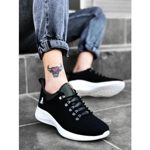 BA0601 Laced Casual High Base Black Camouflage Casual Male Sports Shoes