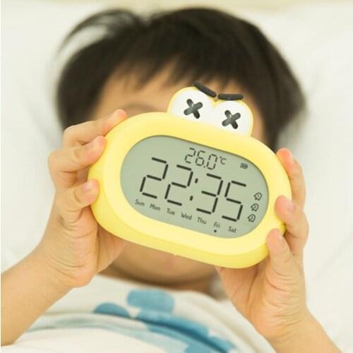Big Mouth Alarm Clock Rotatable Desktop Decorations Led Digital Clock Student Electronic Thermometer Home Bedroom Accessories