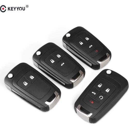 KEYYOU 10X 2/3/4/5 Buttons Remote Case Fob Cover Flip Folding Key Shell Blank For Chevrolet Lova Sail Aveo Cruze Car Key