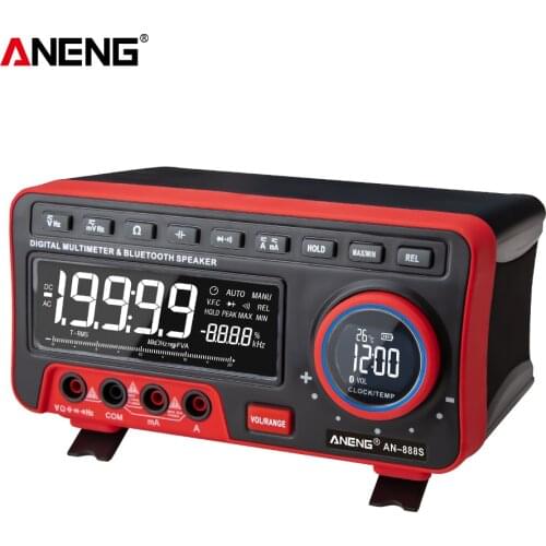 AN888S Bench Type Digital Multimeters LCD Display Volt Amp Ohm Capacitance Hz 19999 Counts Automatic Range Tester High-Accuracy