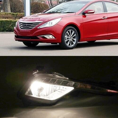 CSCSNL 1 Pair DRL LED DRL Daytime Running Lights Daylight Fog light cover For Hyundai Sonata 8 Sonata 8 2013 2014