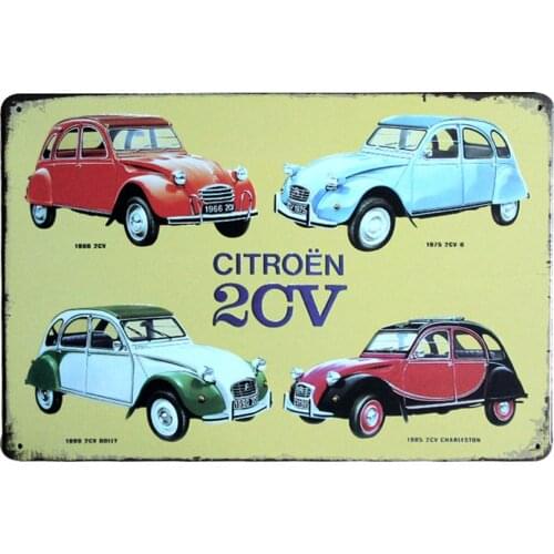 Vintage Style France 2CV Motor Decorative Metal Signs 20x30cm iron Painting Bar Pub Wall Art Metal Plates Wall Decor