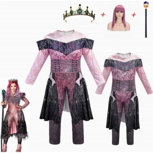 Kids Mal Descendants 3 Cosplay Costume Girls Halloween Costumes For Kids Women Disguise Party Queen Audrey Evie Fantasia Costume