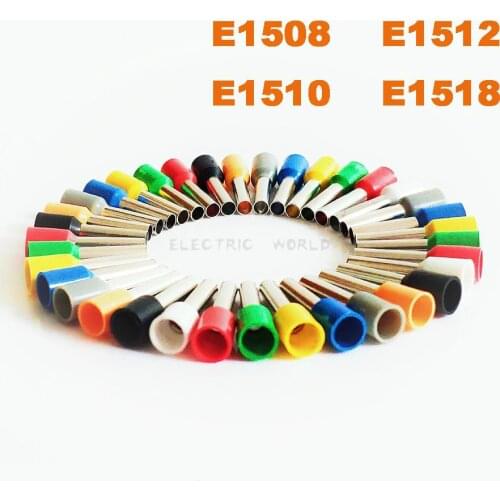 E1508 E1510 Tube Insulated cord end terminals Cable Connector wire terminals Insulating Crimp wire Connector E1512 E1518