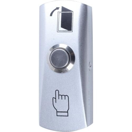 Electric Door No Output Output Momentary Round Push Button Switch Silver