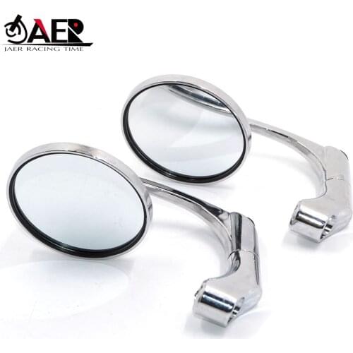 JAER Universal Motorcycle Mirror Handlebar Side Handle Bar Ends Mirror with M10 adapter for Street Bike