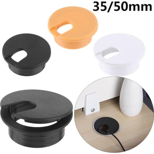 35/50mm Wire Hole Cover Computer Grommet Desk Table Cable Fastener Line Box Cable Clamp Buckle Line Tidy Storage Holder Hardware
