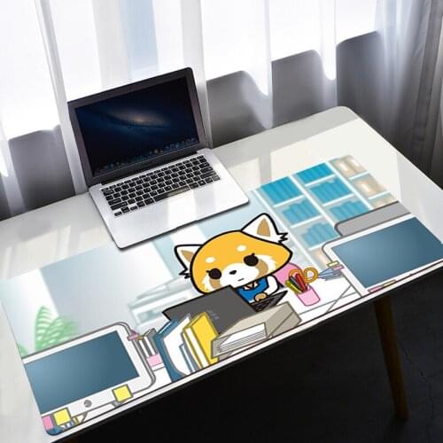 Aggretsuko Mousepad Kawaii Gaming Accessories Mouse Mat Gamer Anime Keyboard Big Mousepepad Csgo Mouse Pad Dask Thicken