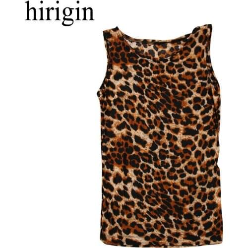 Hot Sale 2019 Fashion Women Summer Casual Leopard Vest Tops Tank Sleeveless Shirt Blouse Tunic