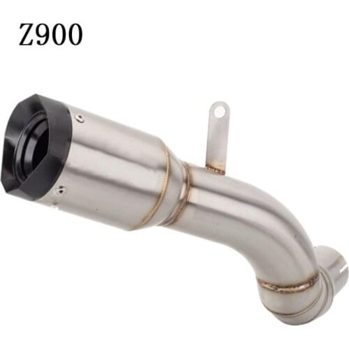 Motorcycle Modified Muffler Pipe Motorcycle Exhaust Tip Connection Link Tube Middle Mid Slip on Z900 Pipe for Z900 2017-2019