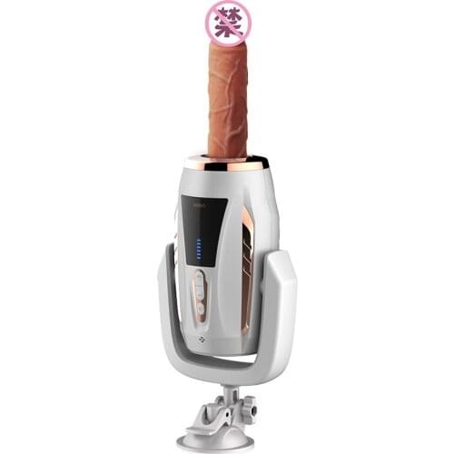 Powerful 7 Speeds Vibrating Dildo Hands-Free Automatic Telescopic Thrusting Dildo Sex Machine Flirting 3P for Women Lesbian