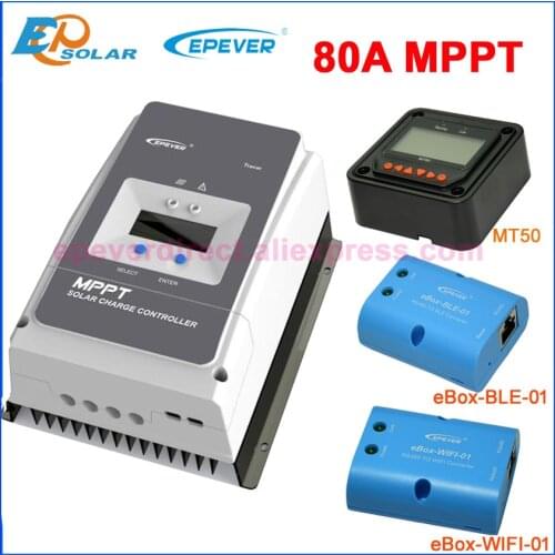 MPPT 80A Solar Charge Controller 48V/36V/24V/12V Negative Ground Battery Max 200V PV VOC Solar Charge Regulator with LCD Display