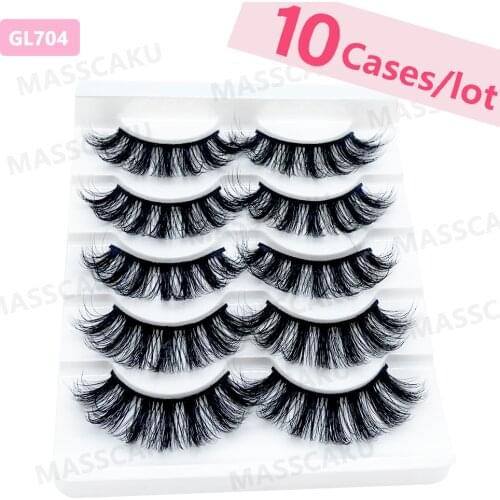 NEW 5 Pairs 10-23mm Natural 3D False Eyelashes Dramatic Volume Fake Makeup Mink Lashes Extension Makeup Tool Kit Cilios