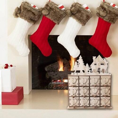 Newest Wooden Christmas Advent Calendar House Decor DIY Wedding Ornaments Jewelry Box Christmas Advent Calendar Agenda