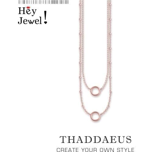 Charm Necklace Rose Color Double Chi,2020 Brand New Strand Fashion Jewelry Europe 925 Sterling Silver Bijoux Gift For Women