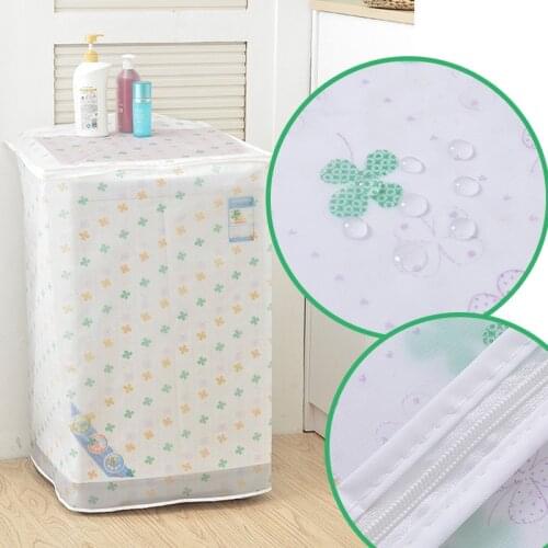 Front Top Open Washing Machine Cover PEVA Sunscreen Dust Proof Cover Waterproof Case Washing Machine Protective Dust Jacket 1PC