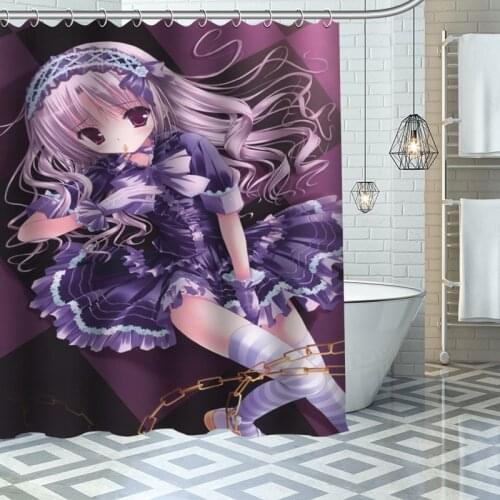 Custom White Night Tea Party Shower Curtains Waterproof Fabric Cloth Bathroom Decoration Supply Washable Bath Room Curtain