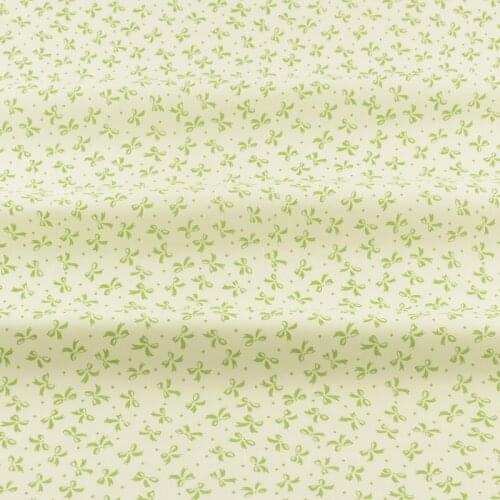 Bedding Scrapbooking Sewing Cloth 100% Cotton White Fabric Green Bows Designs Quilting Patchwork Home Textile Decoration Twill