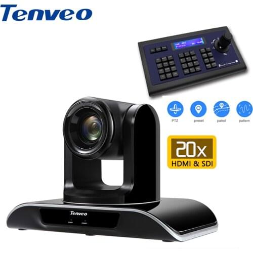 With PTZ Keyboard Controller Tenveo HD 1080p60fps HDMI PTZ Video Conference Camera 20X Zoom USB 2.0 HDMI Output for Projector