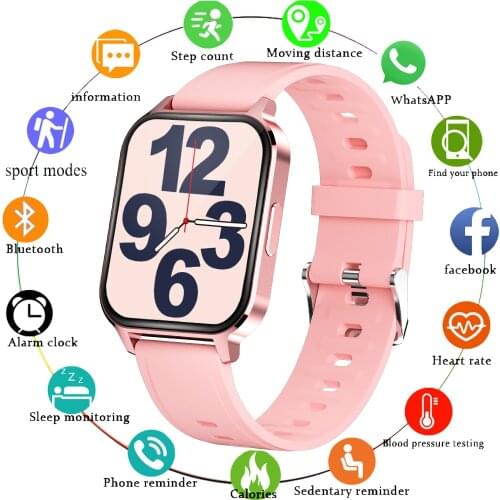 LIGE New 1.7″ Large Screen Women Smart Watch Wristband Women Sport Clock Heart Rate Sleep Monitor IP68 Waterproof Smartwatch Men
