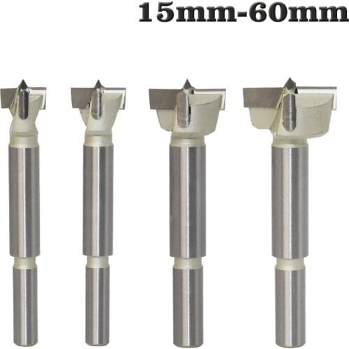 1pcs 15mm-60mm Forstner tips Woodworking tools Hole Saw Cutter Hinge Boring drill bits Round Shank Tungsten Carbide Cutter