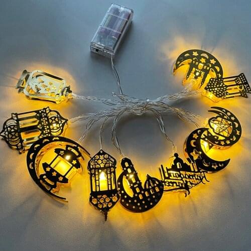 10LED Ramadan Decoration Moon Star Castle Led Light String Eid Mubarak Ramadan Decoration For Home Ramadan Kareem Lantern Gifts