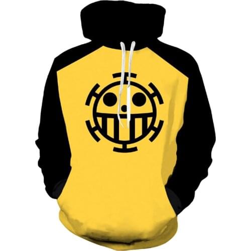 Anime One Piece 3D Hoodie Sweatshirts Trafalgar Law Cosplay Pirates Of Heart Thin Pullover Hoodies Tops Outerwear Coat Outfit