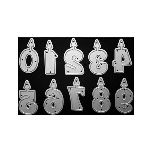Number candle Metal Cutting Dies Stencils for DIY Scrapbooking photo album Decorative Embossing DIY Paper Cards