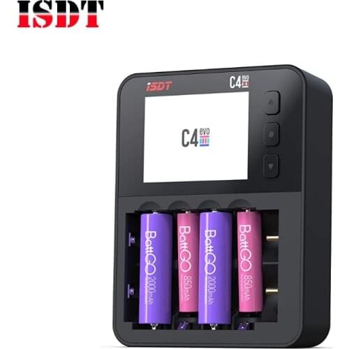 ISDT C4 8A Smart Battery Charger With USB Output For 18650 26650 AA AAA Battery