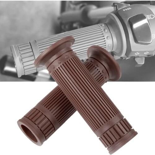 7/8'' 22MM 24MM Universal Motorcycle Accessories Vintage Rubber Handle Grips Motorbike Anti-slip Brown Handlebar Grips Hand Bar