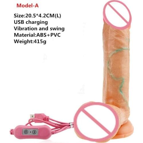 4Models Vibrating Dildo Skin Feeling Blue Veins electric Simulate rocking vibration Dildos With Suction Cup Sex Toys for Woman