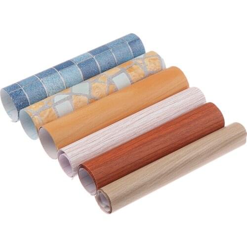 Waterproof Wood Wallpaper Roll Self Adhesive Contact Paper Doors Cabinet Desktop Modern Furniture Decorative Sticker 45*20cm