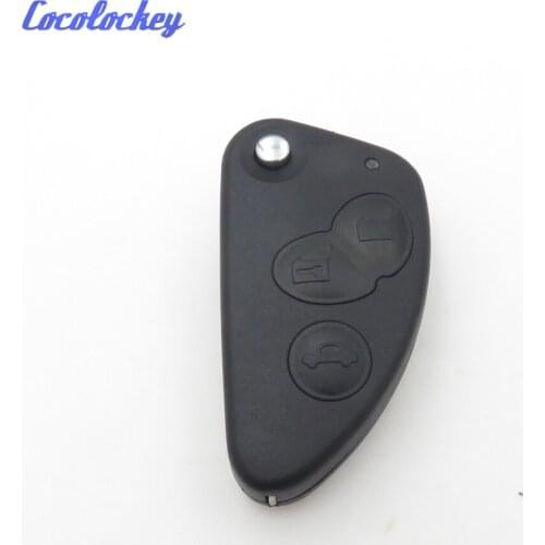 Cocolockey Replacement 3 Button Flip Folding Remote Key Shell Fit for Alfa Romeo 147 156 166 GT Remote Key Fob Cover