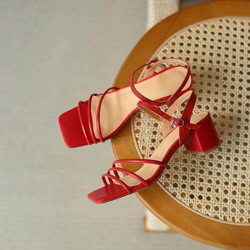 SKLFGXZY Summer Hot Genuine Leather Women Sandals Fashion Wedding Party Shoes 100% Cowhide Sandals Pumps